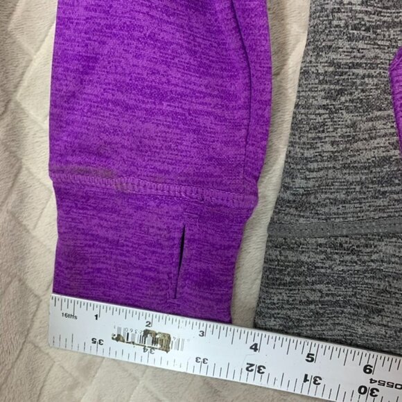 And1 Head Womens Small Hoodie Sweatshirt Gray Purple Fleece Full Zip Athletic - Picture 9 of 15